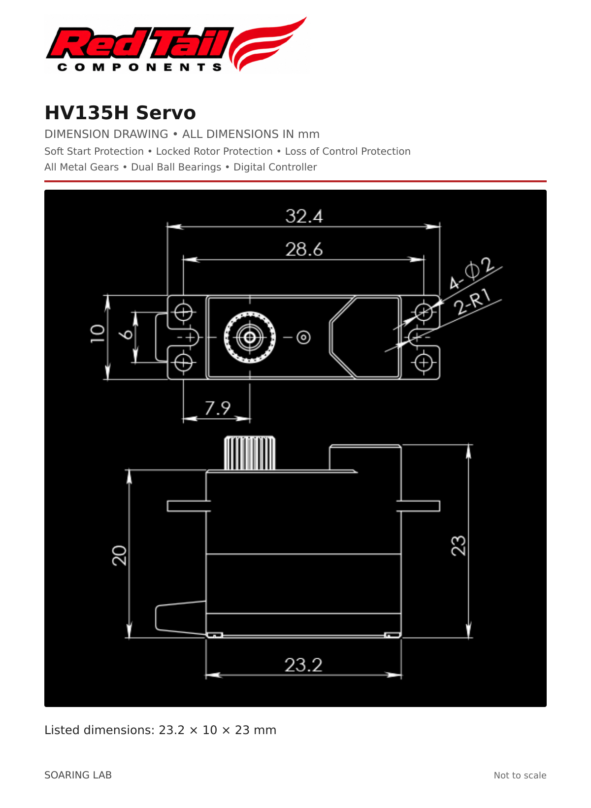 Red Tail. HV135-H Servo